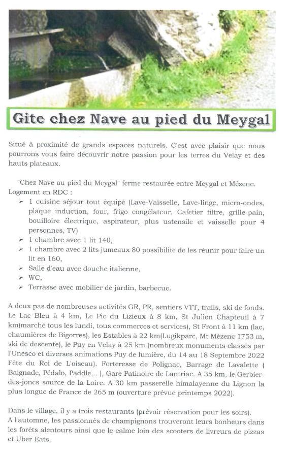 Chez Nave Au Pied Du Meygal Appartement
